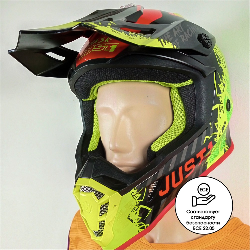 J38 Mask Hi-Vis желтый, красный, черный глянцевый_2
